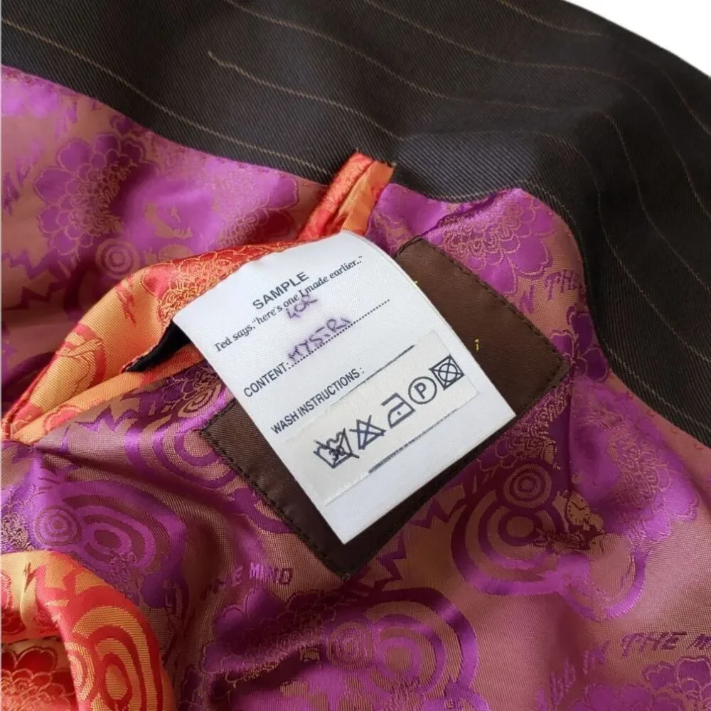 Ted Baker Brown Velour Collar Italian Blazer 40R